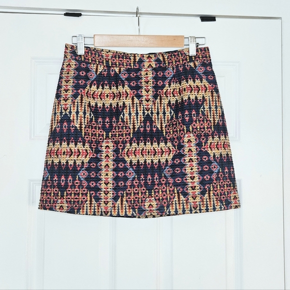 3/$25 Sam Edelman Women's Embroidered Woven Southwestern Ikat Mini Skirt Sz S 6 - Picture 3 of 6